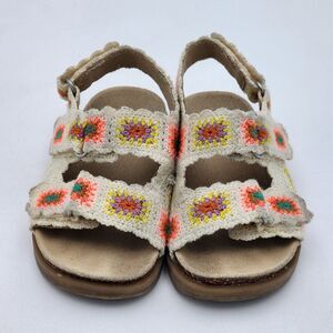 Zara Kids Crocheted Sunburst Floral Sandals Cream Toddlers's Size 24 EU 8 US